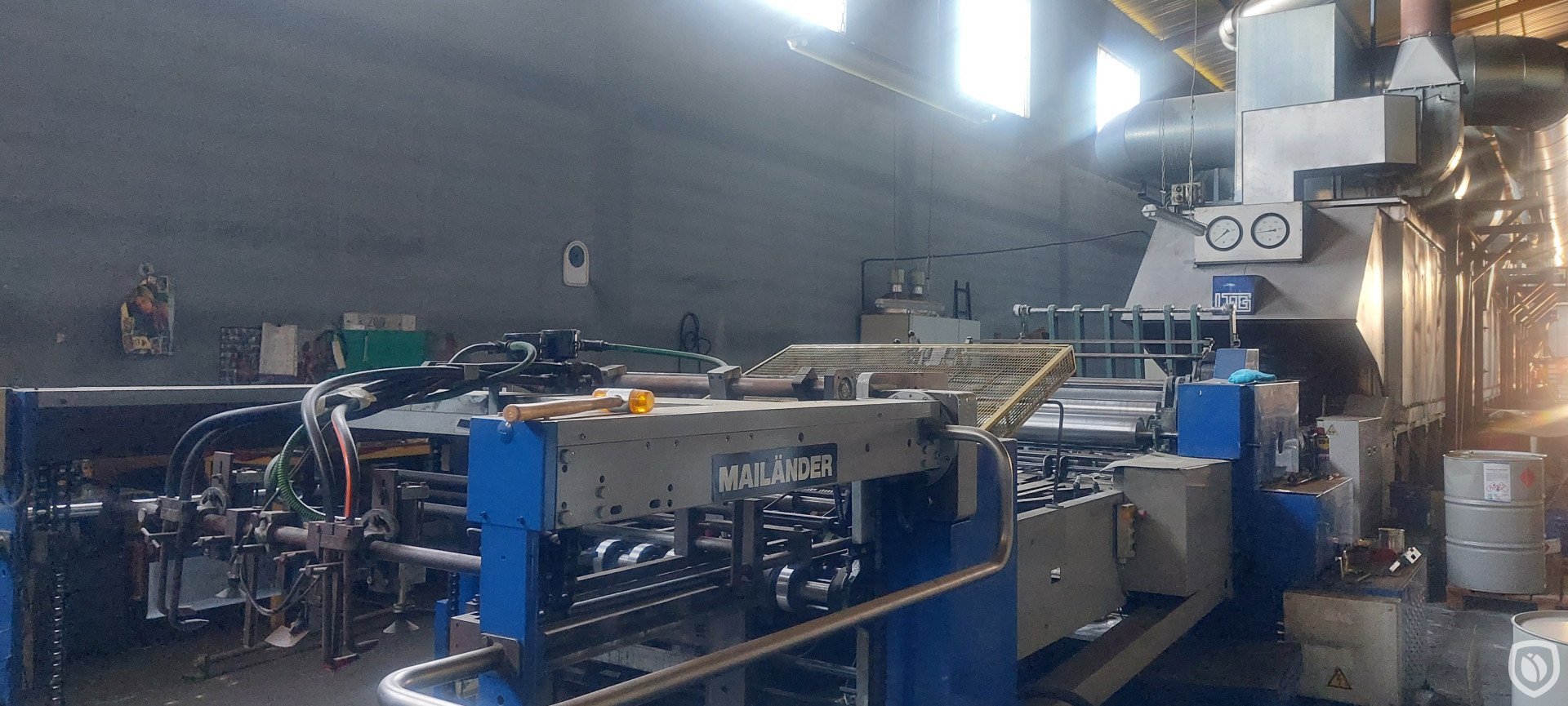 Mailander 466 coating line with 30 meter LTG tunnel-oven and incinerator