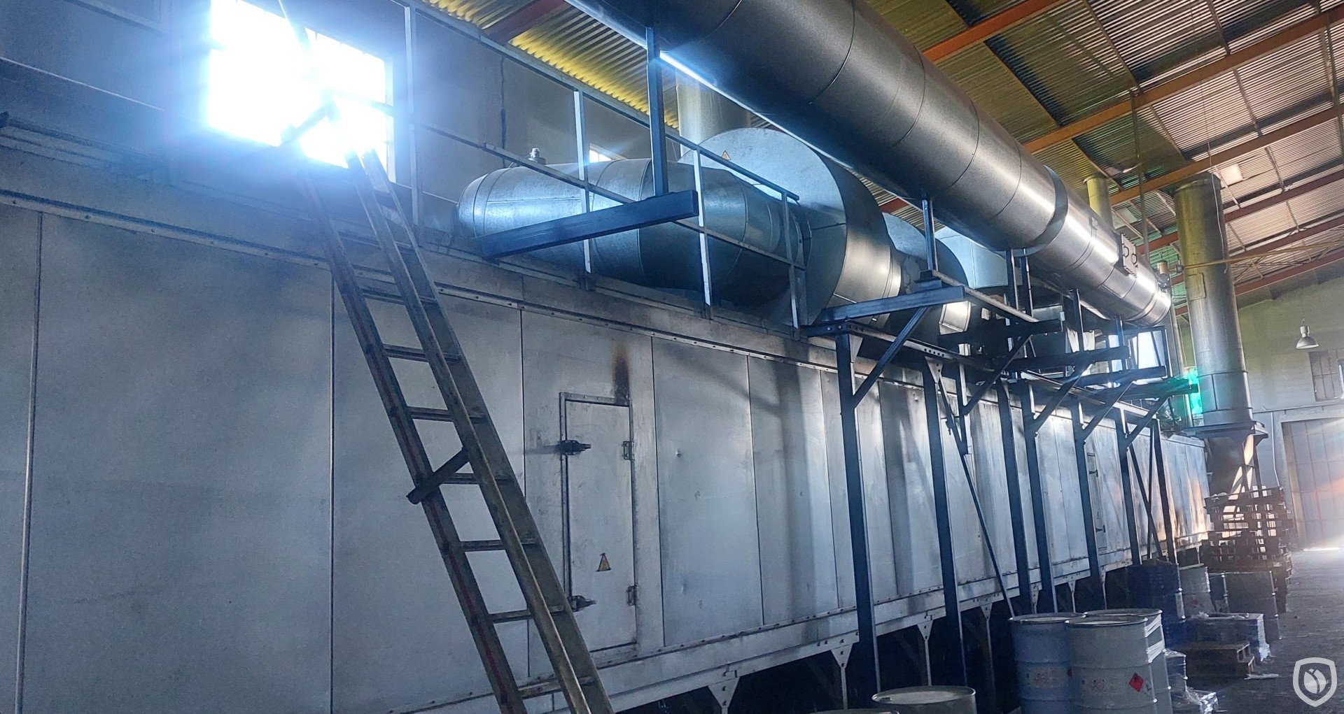 Mailander 466 coating line with 30 meter LTG tunnel-oven and incinerator